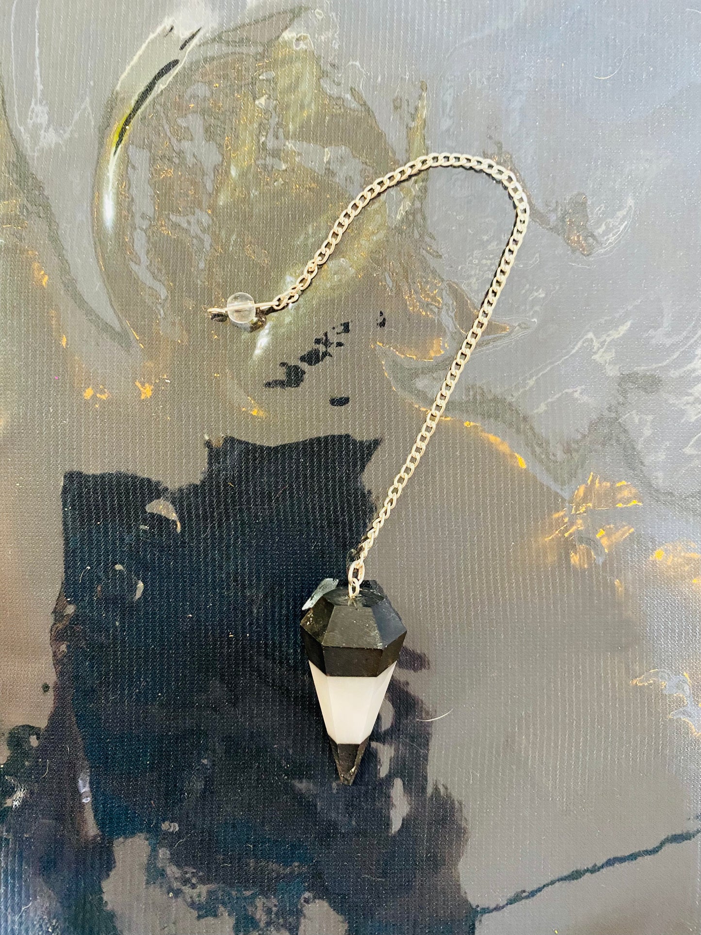 Black Tourmaline & White Pendulum